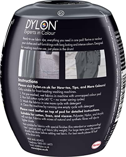 Dylon Washing Machine Fabric Dye Pod for Clothes & Soft Furnishings, Smoke Grey, 350 g (Pack of 1) (Packing May Vary)