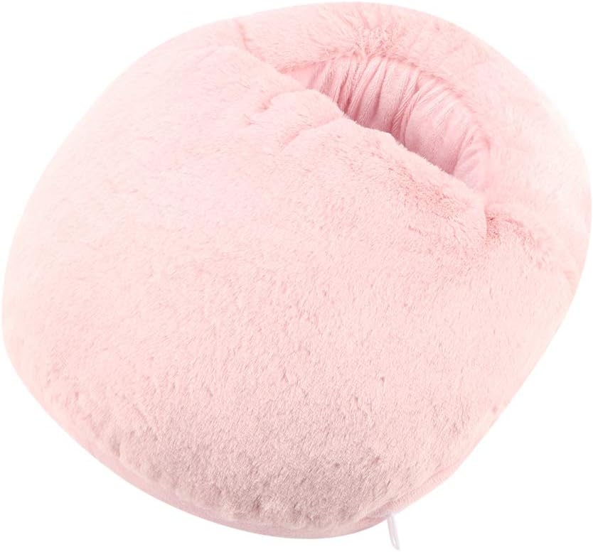 Aramox Electric Foot Warmer Cushion Plush Fabric Heating Pad,5V Voltage Portable Foot Heating Device for Home Office Use with Removable Cover Temperature Control (Roseate)