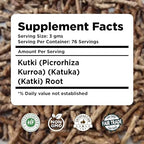 Herbsforever Kutki Root Powder(PicrorhizaKurroa)-Supports Liver Skin Health & Blood Purifier,Cooling Herb| Wild Harvested- 2X Potency | Ultra Clean | Authentic | High-Altitude Sourced | 230Gms-1/2LBS