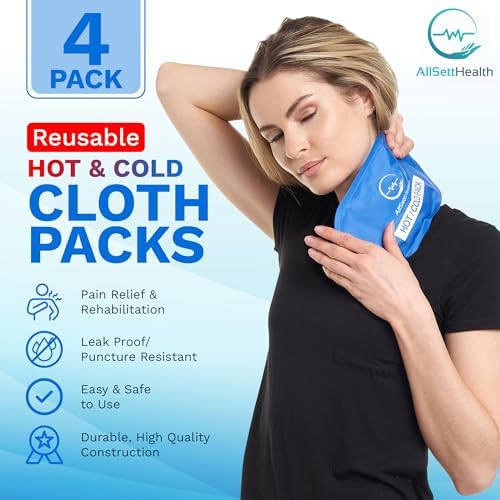 Ice Packs for Injuries Reusable for Swelling & Pain Relief – Soft Gel Ice Packs Reusable, Cold Packs for Injuries, Soft Ice Packs for Sprains, Bruises & Recovery, 10.5 x 5 Inch (4 Pack)