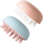 GLEAVI 2pcs Silicone Scalp Massager Shampoo Brush Set, Soft Flexible Head Brush for Itch Relief and Hair Scalp Cleaning, Pink and Blue, Suitable for Wet and Dry Hair Care