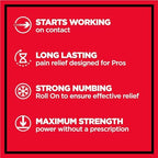 Absorbine Jr. PRO Maximum Strength Lidocaine Roll-On for Targeted Nerve and Muscle Pain Relief, 4% Lidocaine + 1.5% Phenol, Fast Acting & Long Lasting, 2.5 oz