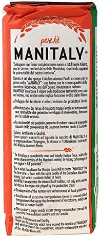 Molino Paolo Mariani. Manitaly Manitoba Type ‘0’ Flour. Made with 100% Italian Wheat. 1 kg (2.2lb). Pack of 2.