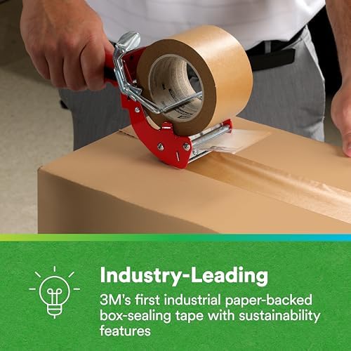 3M Scotch Performance Paper Box Sealing Tape 570, 1.9" x 55 yd (48 mm x 50 m), 1 Roll, Brown, Recycle-Compatible, Great for Packaging, Shipping, and Moving