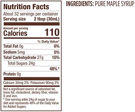 Butternut Mountain Farm Pure Vermont Maple Syrup, Grade A, Dark Color, Robust Taste, All Natural, Easy Pour, 32 Fl Oz, 1 Qt (Prev Grade B)