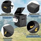 XL Portable Toilet for Adults, Extra Large 15.4"H Foldable Camping with Detachable Phone Shelf and Paper Holder, Waterproof Porta Potty Lid Camping, Hiking, Long Road Trips, Car