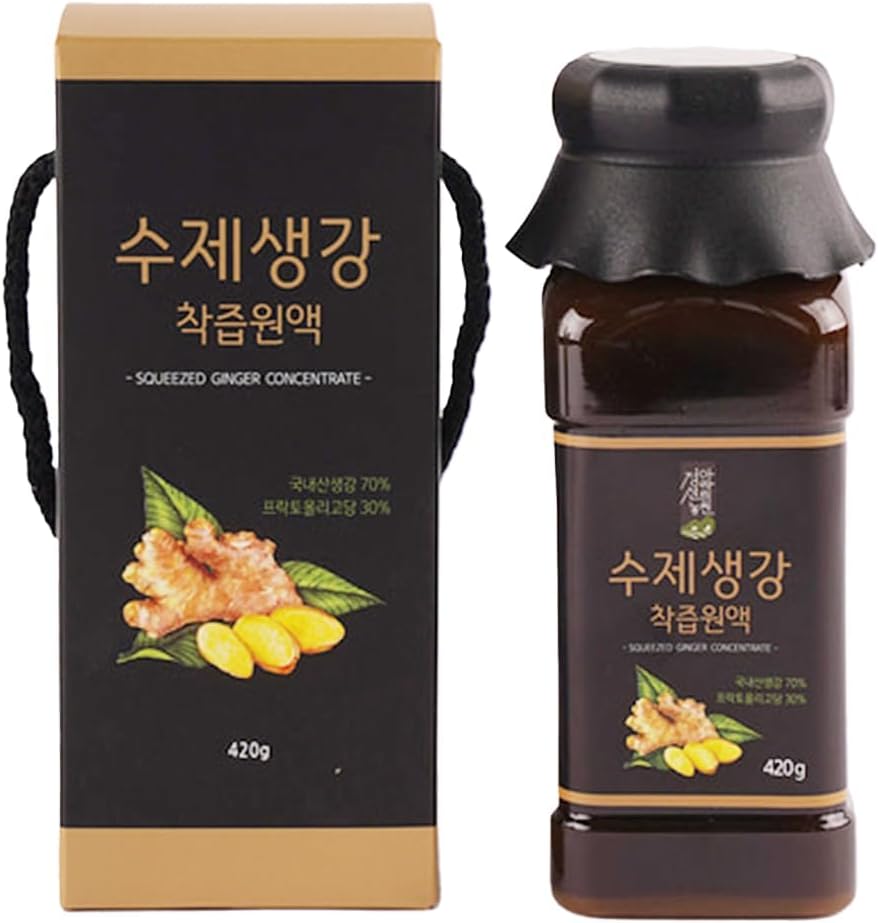JEONGSEONSAWEE Korean Ginger Extract Concentrate 420g – Liquid Ginger Syrup for Tea, Cooking & Baking, Everyday Throat Support