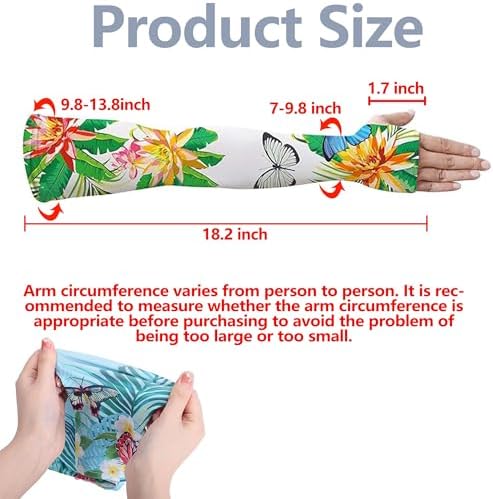 DECOHS Butterfly Gardening Sleeves with Thumb Hole-Flower Farmer Gardening Arm Sleeves Farm Arm Cover for UV Sun Protection