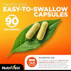 Nutrivein Premium Liposomal Vitamin C Supplement 1650mg - 180 Caps: High-Absorption High Dose Vitamin C Capsules for Whole-Body Defenses & Overall Well-Being