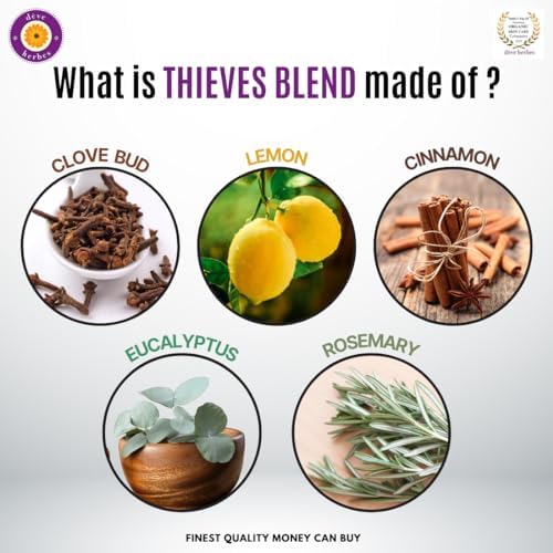 Deve Herbes Thieves Multipurpose Undiluted Essential Oil Blend with Glass Dropper 30ml (1 oz)
