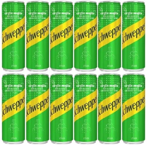 Schweppes's Virgin Mojito Non-Alcoholic Carbonated Soft Drink Each 330ml - Pack of 6