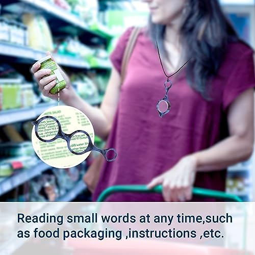TERAISE Reading Glasses Pendant Necklace Readers Lightweight Portable Anti-loss Reading Glasses with Exquisite Case for Women
