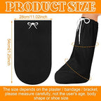2 Pcs Cast Sock for Leg Foot Cover Below Knee Sleeve Adjustable Drawstring Cast Wound Protector for Men Women Foot Leg Ankle(21.26 x 11.02 in,Black)