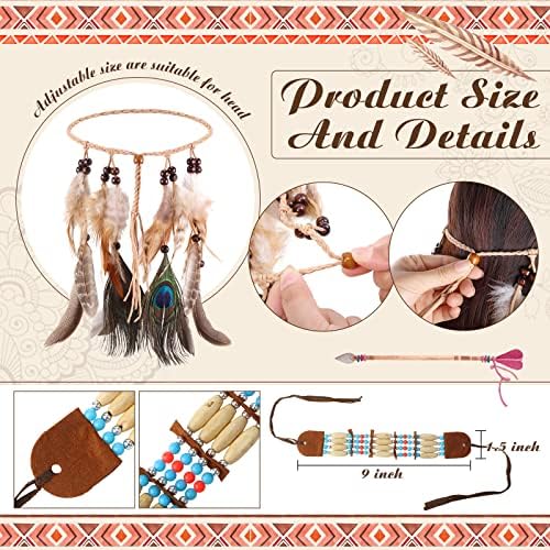 Jadive Women Native American Outfits Set Maiden Princess Dress up Indian Costume