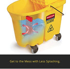Rubbermaid Commercial WaveBrake 2.0 35 QT Down-Press Mop Bucket and Wringer, Blue, Heavy Duty Mopping/Cleaning for Professional/Janitorial Use