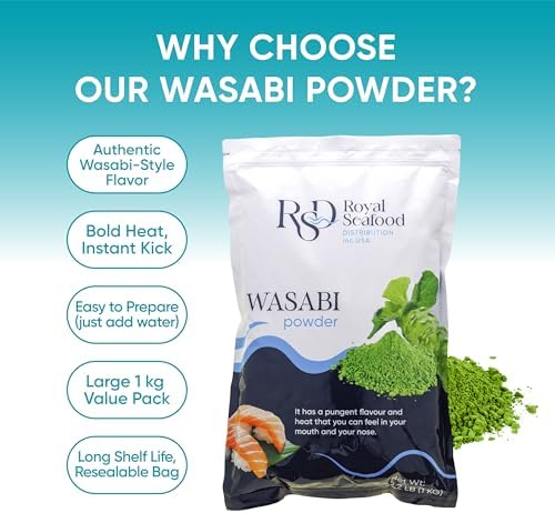 RSD – Premium Wasabi Powder 2.2 LB (1kg) – Real Japanese Horseradish Root – Intense Heat for Sushi & Japanese Cooking – Gluten-Free, Kosher