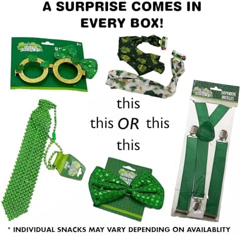 St Patrick’s Day Variety Pack Gift Basket Care Package, Candy, Chips Lucky Irish Themed Gift Box
