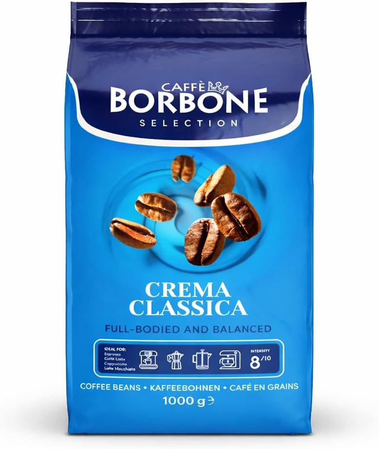 Caffe Borbone Whole Bean Coffee, Medium Roast Arabica and Robusta Blend, Crema Classica, Full-Bodied and Balanced Italian Coffee, 2.2 lb Bag