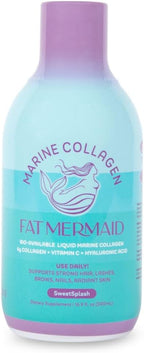 Bioavailable Liquid Marine Collagen Peptides Drink- Hyaluronic Acid & VIT C - Reduces Wrinkles - Thick Hair, Lashes, Brows, Nails - No Gluten, Dairy, Nut, Soy - Unflavored Sweet, 16.9 oz