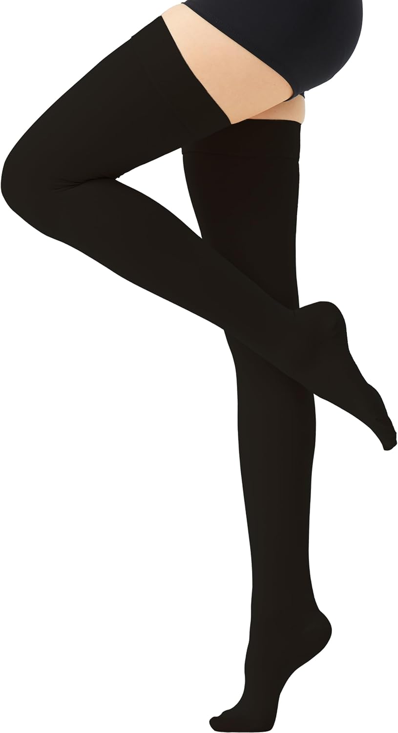 Thigh High Compression Stockings for Women and Men, 20-30 mmHg Medical Compression Socks, Closed Toe, Dot Top, Graduated Support Hoses for Leg Fatigue, Varicose Veins, Swelling