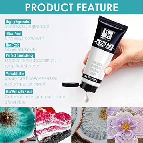 White Epoxy Resin Pigment Paste - 1.2 fl.oz /25ml High Concentrated White Dye Paste for Resin Ocean Waves, Cells, Lacing, UV Resin