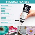 White Epoxy Resin Pigment Paste - 1.2 fl.oz /25ml High Concentrated White Dye Paste for Resin Ocean Waves, Cells, Lacing, UV Resin