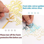 Mother's Day Cake Topper, 10pcs Acrylic Happy Mother's Day Cupcake Topper for Birthday Party Decoration Supplies (Gold)