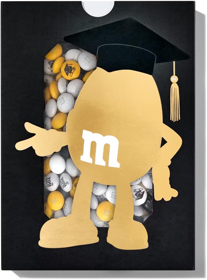 M&M’S WORLD Graduation Character Gift Box - Chocolate Gift Box with Graduation-Themed Icons Printed on Chocolate Candies