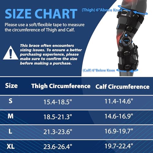 Nvorliy Knee Brace for Functional Posterior Cruciate Ligament (PCL) Recovery Stabilization, Adjustable Medical Post-Op Orthosis for Post-Surgery Support, Women and Men (Right, Large)