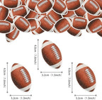 48 PCS Edible Rugby Ball Cupcake Toppers Wafer Paper Football Cake Decorations Edible Rugby Ball Cake Picks Toppers for Sports Rugby Theme Baby Shower Kids Birthday Party Cupcake Decoration Supplies