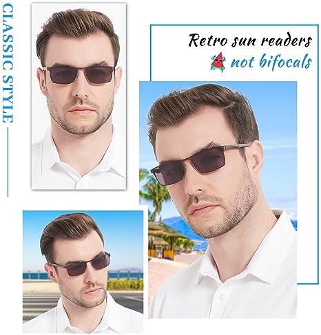 OCCI CHIARI Men’s Reading Sunglasses Retro Style Durable Sun readers 1.0 1.25 1.5 1.75 2.0 2.5 2.75 3.0 3.5 4.0(Brown,150)