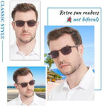 OCCI CHIARI Men’s Reading Sunglasses Retro Style Durable Sun readers 1.0 1.25 1.5 1.75 2.0 2.5 2.75 3.0 3.5 4.0(Brown,150)