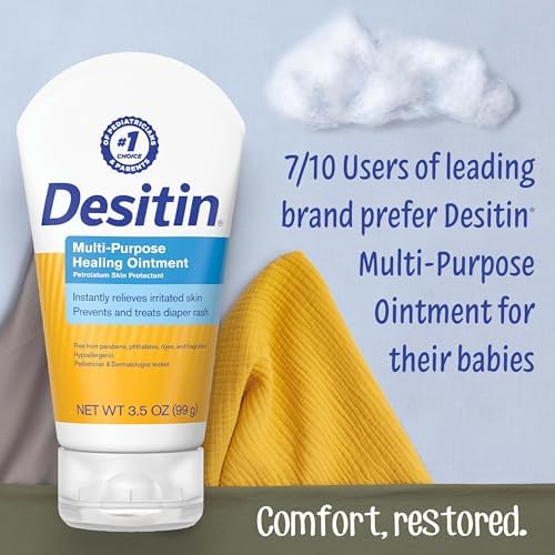 Desitin Multipurpose Adult & Baby Healing Ointment Tube with Petroleum Jelly for Treatment & Relief of Diaper Rash, Dry Skin, Chafing, & Minor Burns for Infants and Kids, FSA/HSA Eligible, 3.5 oz