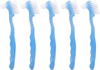 5pcs Denture Brush Set, Double Head Professional Denture Cleanning Travel Portable Double Sided False Teeth Cleaning Brush(Blue)