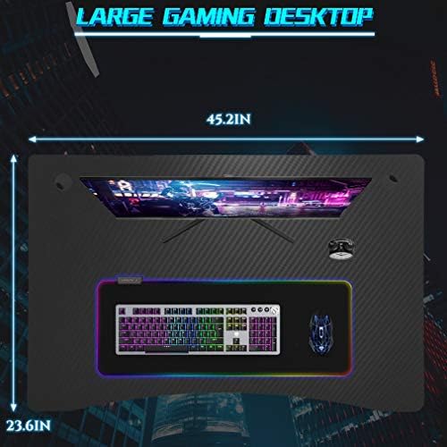 FDW Computer Desk,Gaming Desk 45.2 inches Student PC Desk Writing Desk Office Desk Extra Large Modern Ergonomic Racing Style Table Workstation Carbon Fiber Cup Holder Headphone Hook
