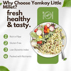 Yamkay Organic Samai Rice - Premium Little Millet | Kutki | Samalu | Kurikku | Small | 100% Natural & Gluten-Free | Healthy (300 GM) 10.58 OZ