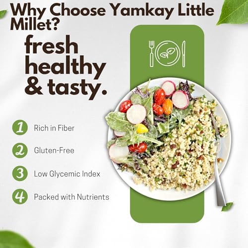 Yamkay Organic Samai Rice - Premium Little Millet | Kutki | Samalu | Kurikku | Small | 100% Natural & Gluten-Free | Healthy (300 GM) 10.58 OZ