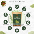 Spice Magic Ground Sage, 4 oz (113g)- Premium Ground Herb for Savory Dishes, Perfect for Stuffing, Sausages, Poultry, and Roasted Vegetables