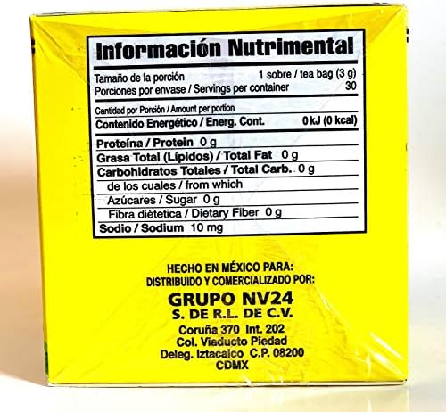 Tea CHUPA Panza, Tea Based ONGINGER Root, PINNEAPPLE, Flaxseed & Cinnamon (30 Tea Bags/0.10 oz Each)
