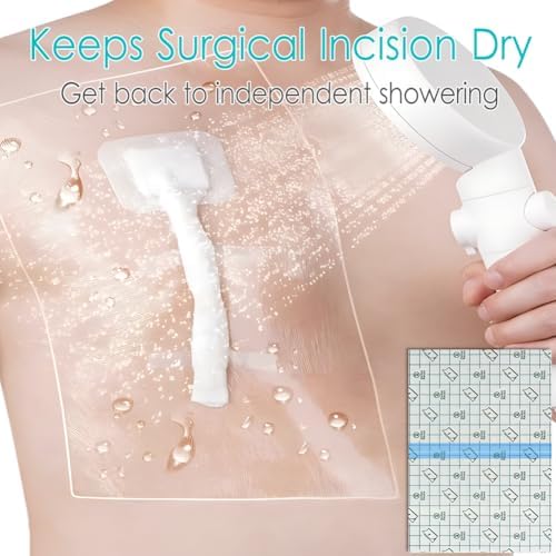Waterproof Dialysis Catheter Shower Cover Large Coverage Shields for Peritoneal Dialysis Port Accessories PD Chest Catheter Central PICC Line Feeding Tube 10"x12"(Pack of 25)