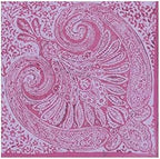 Caspari Paisley Medallion Paper Cocktail Napkins in Raspberry, Two Packs of 20