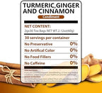 30 Turmeric Ginger Cinnamon Tea Bags, 100% Natural Ingredients Herbal Tea, Turmeric Ginger Herbal Blend for Wellness & Digestive Support, Vegan, No Sugar, Caffeine-Free, Smooth & Warming Taste