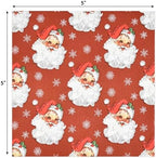 Gift Boutique - 100 Count Christmas Red Santa Claus Cocktail Beverage Napkins, Holly Leaves Disposable Paper Napkin Xmas Dessert Napkins for Dinner, Buffet, Tableware Party Supplies Decorations