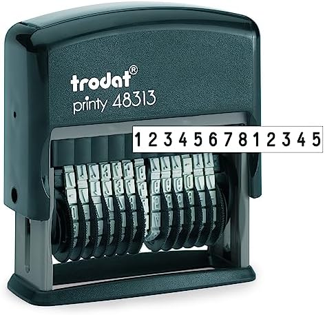 Trodat Printy 48313 Numerals, 13 Characters Font Height, 3.8 mm, Black
