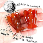QINJIEJIE Red Carnelian Crystal Angel Decor Guardian Angel Statue Hand Carved Stone Peace Angel Figurines Reiki Gemstones Room Home Office Decorations Gifts for Women