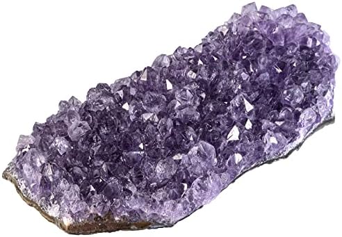Nupuyai Natural Amethyst Cluster Specimen Stone for Home Decoration, Raw Crystal Quartz Geode Figurines for Office Decor