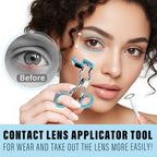 Contact Lens Applicator Tool, Eye Opener with Soft-Tip Sucker and Tweezer for Easy Insertion & Removal, Includes Portable Travel Case