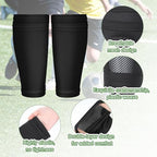 2 Pairs Shin Guard Sleeves, Soccer Shin Guard Covers Soft Soccer Sock Sleeves Shins Pads Socks Breathable Shins Pads Holders for Man Woman Adults Beginners Sport Football Black & White