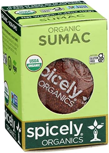 Spicely Organics Ground Sumac Spice In EcoBox, Gluten Free, 0.45 Ounces (Pack Of 6)