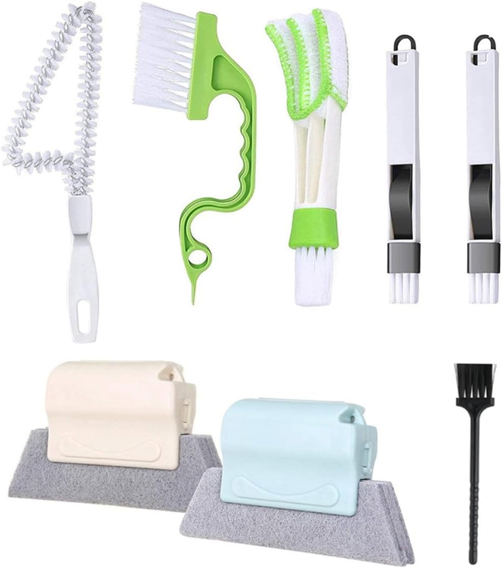 iplusmile Window Gap Cleaning Brush Set 8 Pieces Crevice and Groove Household Cleaning Brushes for Window Tracks Tile Slots Blinds and Narrow Space
